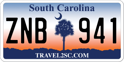 SC license plate ZNB941