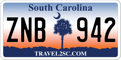 SC license plate ZNB942