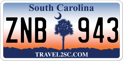 SC license plate ZNB943