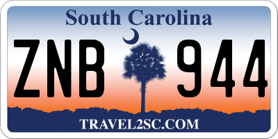 SC license plate ZNB944