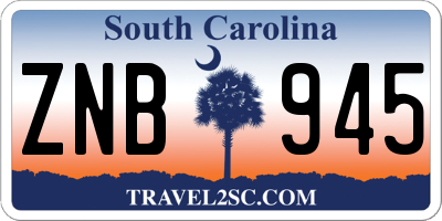 SC license plate ZNB945