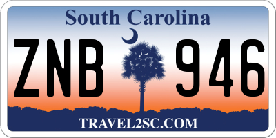 SC license plate ZNB946
