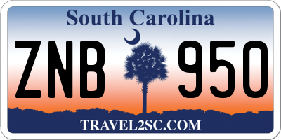 SC license plate ZNB950