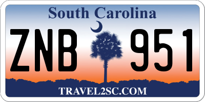 SC license plate ZNB951