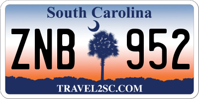 SC license plate ZNB952