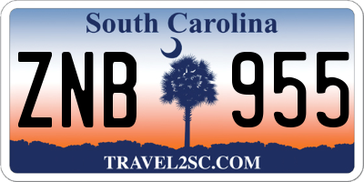 SC license plate ZNB955