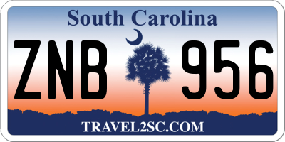 SC license plate ZNB956
