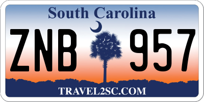 SC license plate ZNB957