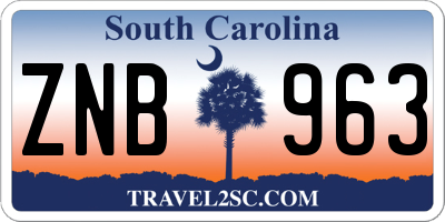 SC license plate ZNB963