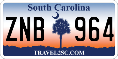 SC license plate ZNB964