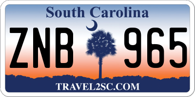 SC license plate ZNB965