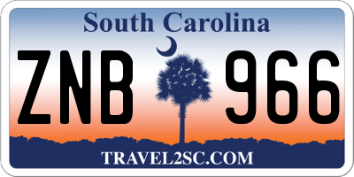 SC license plate ZNB966