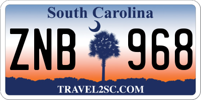 SC license plate ZNB968