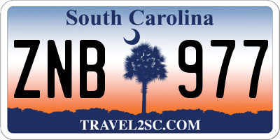 SC license plate ZNB977