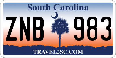 SC license plate ZNB983