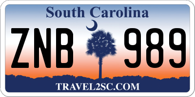 SC license plate ZNB989