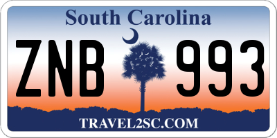SC license plate ZNB993