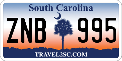 SC license plate ZNB995
