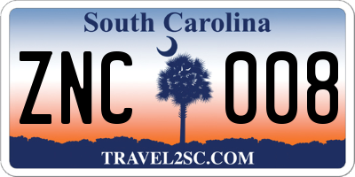 SC license plate ZNC008