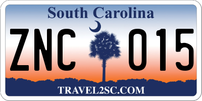 SC license plate ZNC015