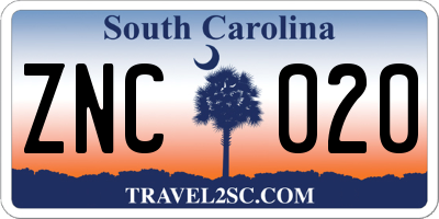 SC license plate ZNC020