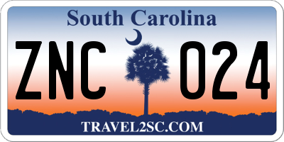 SC license plate ZNC024