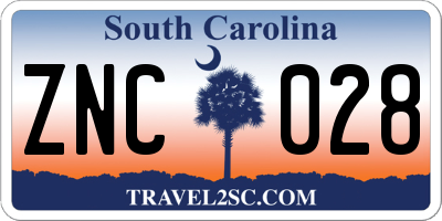 SC license plate ZNC028