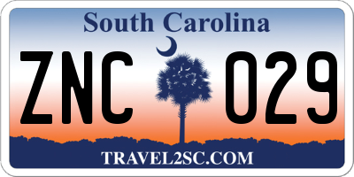 SC license plate ZNC029