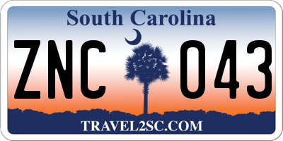 SC license plate ZNC043