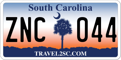 SC license plate ZNC044