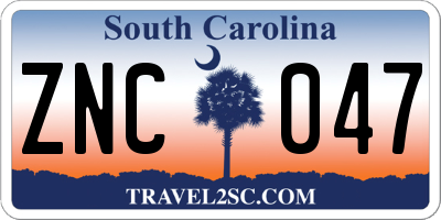 SC license plate ZNC047
