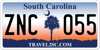 SC license plate ZNC055