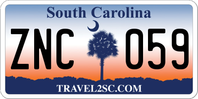 SC license plate ZNC059