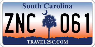 SC license plate ZNC061
