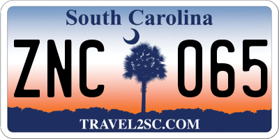 SC license plate ZNC065