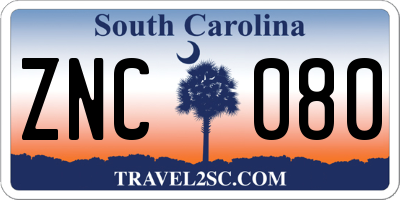 SC license plate ZNC080