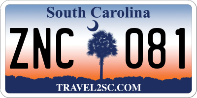 SC license plate ZNC081