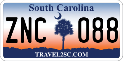 SC license plate ZNC088