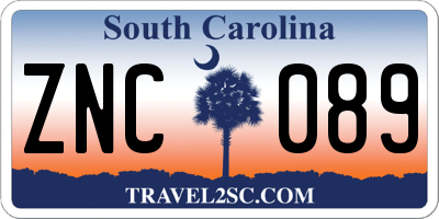 SC license plate ZNC089