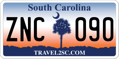 SC license plate ZNC090