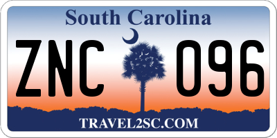 SC license plate ZNC096