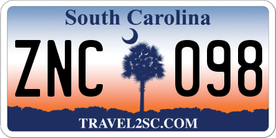 SC license plate ZNC098