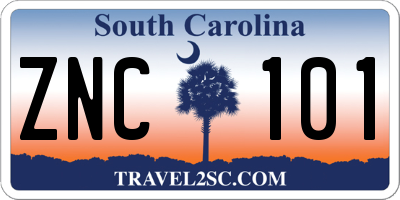 SC license plate ZNC101