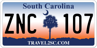 SC license plate ZNC107