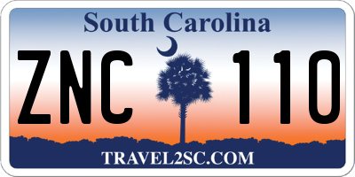 SC license plate ZNC110