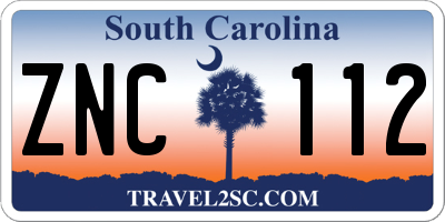 SC license plate ZNC112