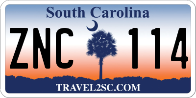 SC license plate ZNC114