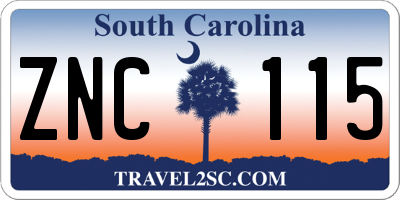 SC license plate ZNC115