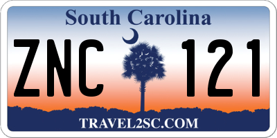 SC license plate ZNC121