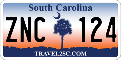 SC license plate ZNC124